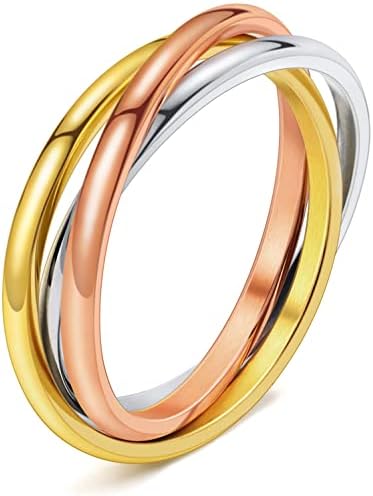Amazon.com: LAIHUARYWA Trinity Stainless Steel Interlocked Rings