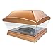 iGlow 1 Pack Copper Outdoor Garden 6 x 6 Solar SMD LED Post Deck Cap Square Fence Light Landscape PVC Vinyl Wood Bronze