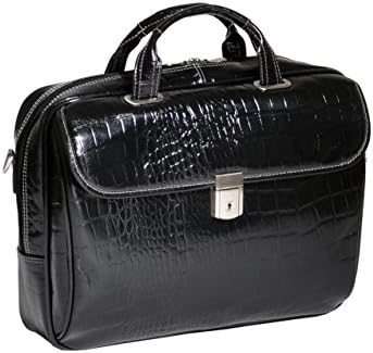 Siamod Servano Leather 13.3” Laptop Briefcase - Black