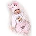 SanyDoll Reborn Doll Baby Newborn Doll 22inch 55cm Magnetic Lifelike Cute Lovely Baby Pink Birthday Gift