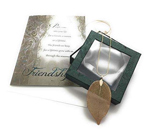 Smiling Wisdom Gold Real Leaf Friendship Necklace Gift Set Reason
