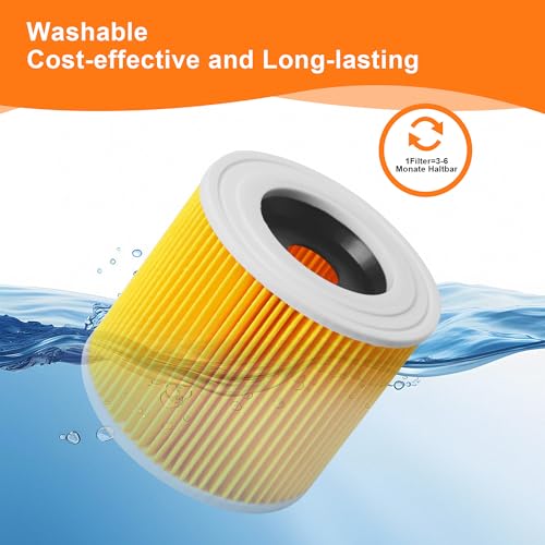 15 Pieces for Kärcher KFI 357 Vacuum Cleaner Bags +2 Filters +2 Filter Brushes Replacement for Kärcher WD2 Plus, WD2, WD3, SE4002, SE4001 KWD1-3 WD3.200, 2.863-314.0