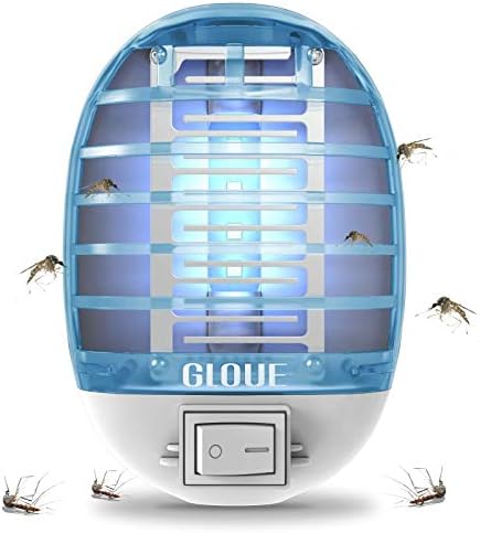GLOUE Bug Zapper, Mosquito Killer Electronic Insect Killer Fly Trap Indoor, Electric Mosquito Zapper with Blue Lights for Home, Kitchen, Bedroom, Baby Room, Office
