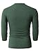 H2H Men's Casual Slim Fit Comfort Soft 3/4 Sleeve Henley Tee DarkGreen US L/Asia XL (CMTTS0205)