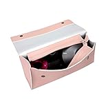 BUBM PU Leather Portable Travel Bag for Dyson Supersonic HD01 Hair Dryer,Fashion Zipper Moistureproof Anti-scratch Dustproof Shockproof Protection Organizer Travel Storage Case (Pink)
