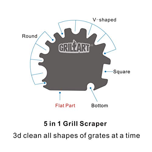 Grill Brush and Scraper Universal Fit - Adjustable BBQ Grill Accessories Cleaning Kit - 12 Grooves Safe 18" Stainless Steel Barbecue Grill Cleaner Wizard Tools for Weber Gas/Charcoal Grilling Grates