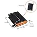 Ladies Luxury Soft Black (Multi Colored Inside) Real Nappa Leather RFID Blocking Small Hand Stitched Multi Fall Purse Multi Credit Card Wallet with Zip Up Coin Compartment