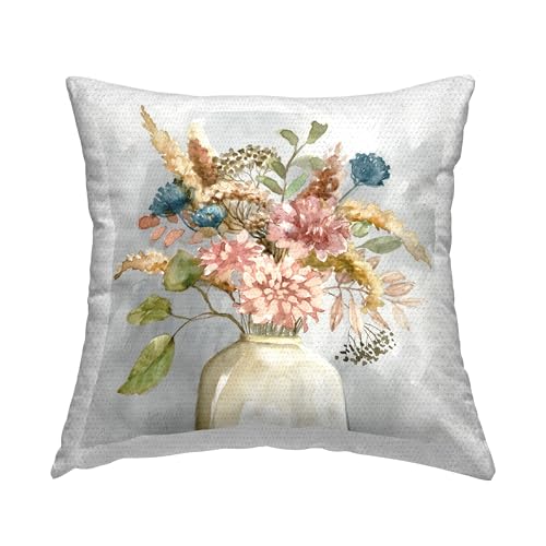 Stupell Industries Wildflower Watercolor Bouquet Country Vase Floral Painting O…