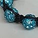 BodyJ4You Disco Balls Bracelet 6 Aqua Beads Pave Crystals Adjustable Wrist Iced Out Jewelry