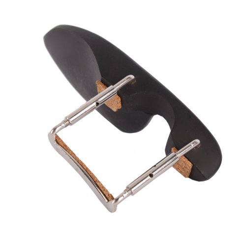 4/4 Violin Chin Rest Silver Screws Corks Black - Thumbnail 6