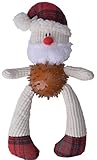 Christmas Plush Dog Toys with Rubber Ball Body Santa Claus by BINGPET