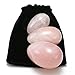 [GTC Certificated]SanSiDo Rose Quartz Jade Egg Yoni Egg Massage Stone 3Pcs 100% Natural Light Pink Exercise Egg To Train Pelvic Muscles Kegel Exercise(Pink)