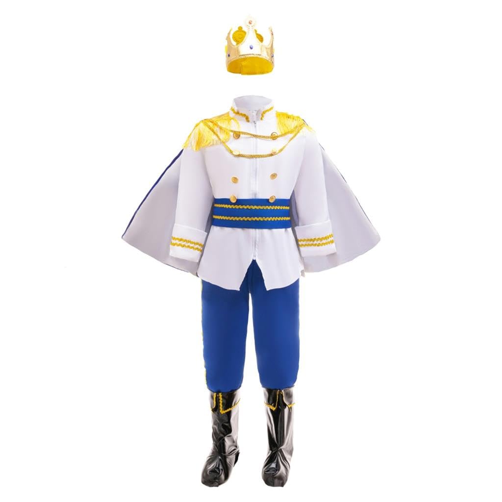 Lito Angels Royal King Charming Fancy Dress Up Costume Prince Pretend Play with Crown for Kids Boys Age 4-5 Years