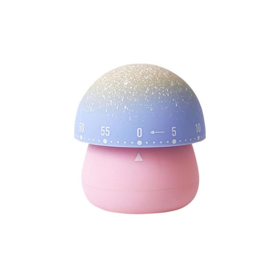 Hoshen Mechanical Timer, Cartoon Mushroom-Shaped Time Manager, Student Learning Self-Discipline Reminder, Kitchen Timer（Pink） — image 1