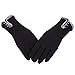 GLOUE Women's Touch Screen Gloves Texting Lined Cashmere Thick Gloves Warm Whether Winter Gloves Driving riding outdoor and indoor fashionable gloves (Black)