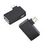 OTG Adapter, 90 Left Angle USB Port Adapter, Micro
