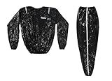 Planet Fitness Full Body Sauna Sweat Suit for Weight Loss & Exercise with Antimicrobial Microban Technology for Men and Women, M/L, Black