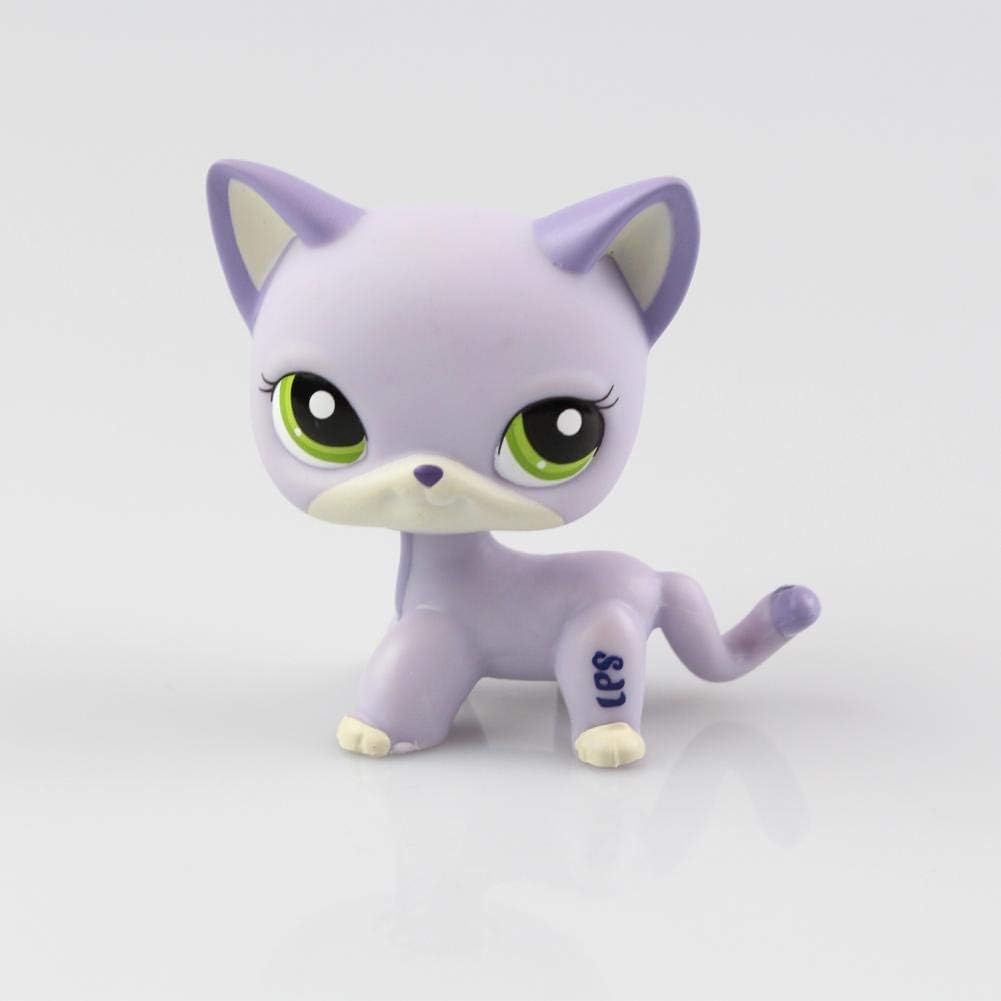 Aokshen Minimal Pet Store Toy LPS Cat Animal Figure Orange Green Eyes Kids Children's Toy Rare Standing Cat Mask Short Hair Children Gift 1 Piece, One Size