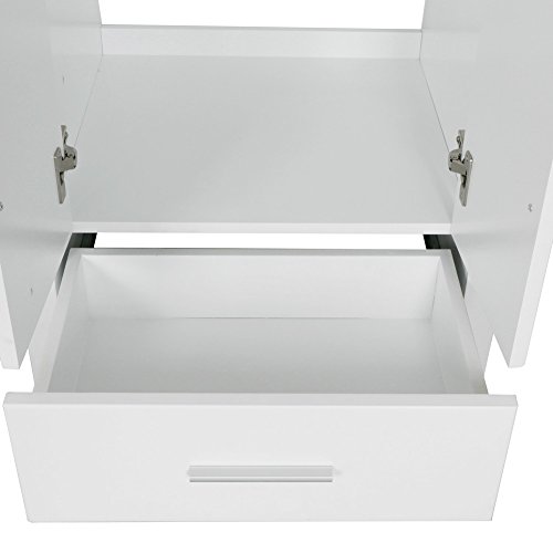 Homecart 72" Double Sink Bathroom Vanity Cabinet Combo Glass Top White Wood w/ 2 Basin Faucets Mirrors and Drains