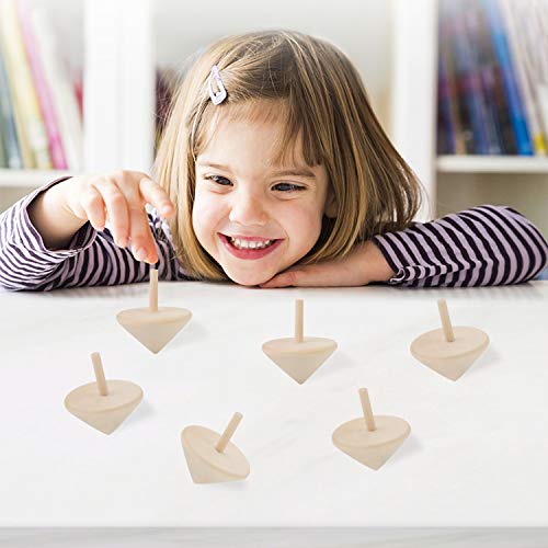 B bangcool Wooden Spinning Top Toys Wood Spin Up Toy for Party Favors(12Pcs)... - Thumbnail 7