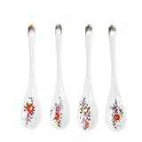 Porlien Gold Accent Floral Porcelain Spoons, Teaspoons 5