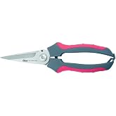 Clauss 8" Titanium Snips with Wire Cutter | 8 Inch Titanium Snips with Wire Cutter, Spring-Assist, High Quality Serrated Blades, Ergonomic Handles, Gray