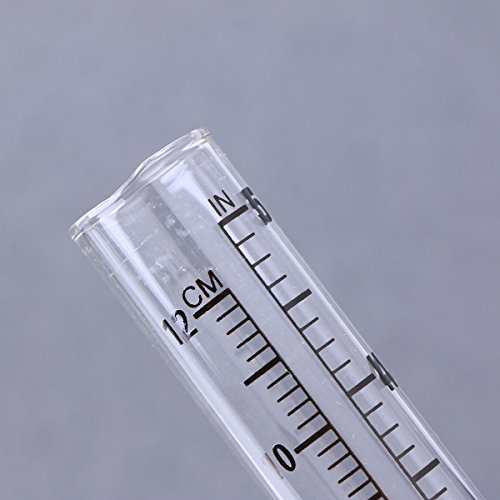 OUNONA 2Pcs Rain Gauge Glass Replacement Tube Flat-bottomed Rain Gauge Test Tube with Scale for Yard Garden Outdoor Home 12cm