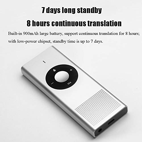 YP Intelligent Language Translator Device, Electronic Pocket Voice, bi-Directional Real-time Support for 14 Language Translation, Hand-held Interpreter for Travel Business,Silver