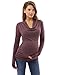 PattyBoutik Mama Cowl Neck Drop Shoulder Maternity Top (Heather Dark Amaranth M)