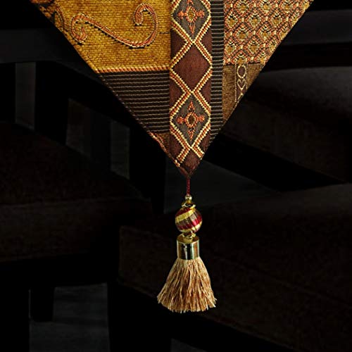 Artbisons Table Runner 60x13 Cotton Linen Kitchen Dining Table Topper Luxury Gold Illusion