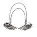 Angel Wings Dangle Chain Collar Tip Shirt Stud Brooch with Rhinestones Silver