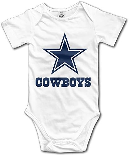 U9 6-24 Months Newborn Babys Boy's &amp; Girl's Dallas Star Logo Cowboys Short Sleeve Bodysuit Baby Onesie White Size 6 M