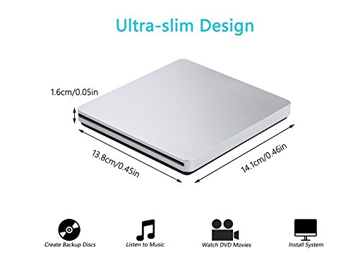 OSST USB Slim Slot in External 8x DVDRW DVD CD RW ROM Burner Writer Drive for Apple Mac PC Box Laptop Desktop Portable Enclosure Housing Caddy Case
