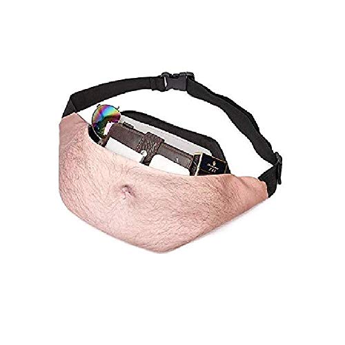 Fanny Pack 3D Beer Belly Fake Ass Waist Fanny Pack - Gag Gifts Christmas, White Elephant Gifts Exchange Waist Pack Unisex Fanny Pack Waist Stash with Adjustable Belt