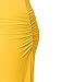 TWINTH Scoop Neck Styleish Sccop Neck Midi Slim Dress Yellow M