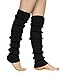 Urban CoCo Women's Winter Knee High Footless Socks Knit Crochet Leg Warmer (Black)