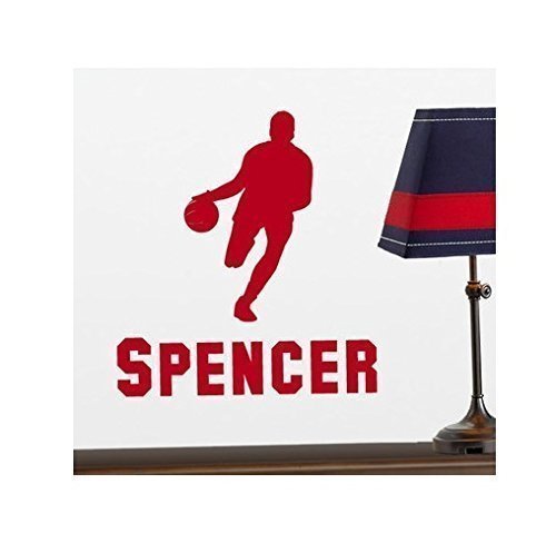Basketball Player Vinyl Wall Decal With Custom Personalized Name Boys Room Decoration