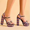 Women-Multi-Metallic-Chunky-Block-Dress-High-Heel-Wedge-Shoes-Platform-Sandals