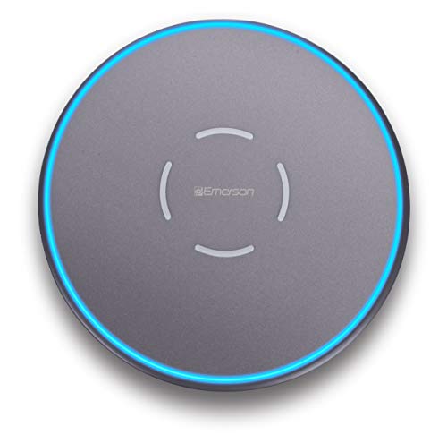 Emerson Radio Wireless 10W Fast Charger Compatible with iPhone Xs MAX/XR/XS/X/8/8 Plus,10W Galaxy S10/S10 Plus/S10E/S9, and 5W All Qi-Compatible Phones | ER-WC200, Blue