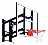 Goalsetter GS60 Wall Mounted Adjustable Basketball System with 60” Glass Backboard and Flex Rim