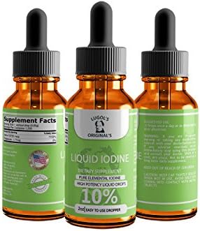 Lugols Originals Liquid Iodine Drops Super Strength High Potency Concentrated Thyroid Supplement 10% 2oz 6 pk