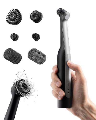 HOTO Wand Electric Cleaning Brush, USB-C Wireless Grout Brush with 12 Cleaning Heads, IPX7 Bathroom Cleaning Brush, Electric for Grouts, Corners, Floors, Tiles, Kitchen, 3D Printing Cleaning, Bathroom Gadgets