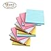 HONESTY 12 Pads/Pack Lined Sticky Notes 3 Inch X 3 Inch 80 Sheets/Pad Easy Post 5 Colors (Pink White Blue Yellow Brown)