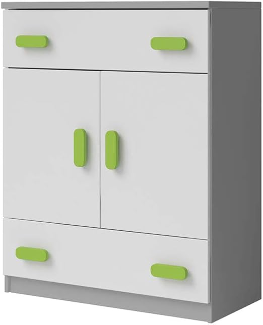 Mb Moebel Moderne Kinderzimmer Mobel Kommode Alice Ii 03 Weiss Grau Grun Amazon De Kuche Haushalt