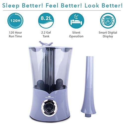 Air Innovations MH-801B-PLAT MH-801B 2.15 Gal. Ultrasonic Cool Mist Dual Tank Digital Humidifier with for Large Rooms - Up to 700 sq. ft. -Platinum, 2.15 gallons, - Thumbnail 3