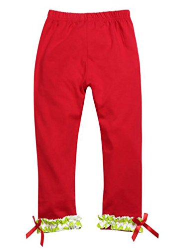 2PCS Toddler Baby Girls Christmas Outfits Cartoon Deer Long Sleeve Top Pants Set size 2-3Years/Tag100 (Green) - Thumbnail 3