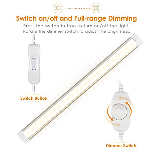 Albrillo Under Cabinet LED Lighting, Dimmable Under Counter Kitchen Lighting, 12W 900lm, soft White 3000K, Pack of 3 - Thumbnail 3