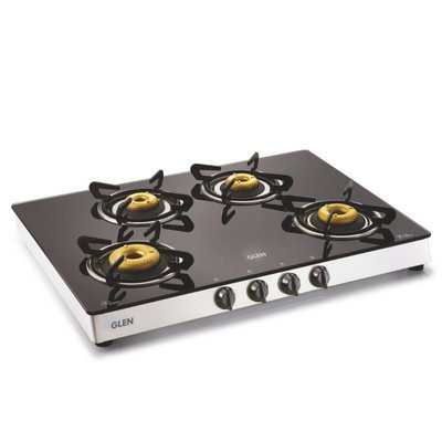 Glen Glass 4 Burner Cooktop, Black/Silver (CT1048GTFB)