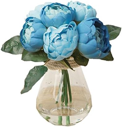 TATGB home 1 Bouquet 6 Heads Artificial Peony Silk Flower Leaf Home Wedding Party Decor TH-21