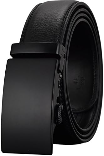 Leather Belts for Men's Ratchet Dress Belt Black Brown with Automatic Buckle